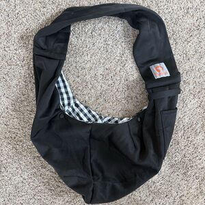 Tomkas Small Dog Sling Carrier Black | Adjustable Strap | Zip Pocket